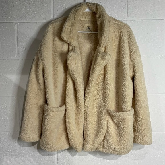 Rip curl beige plush jacket medium - Picture 1 of 3